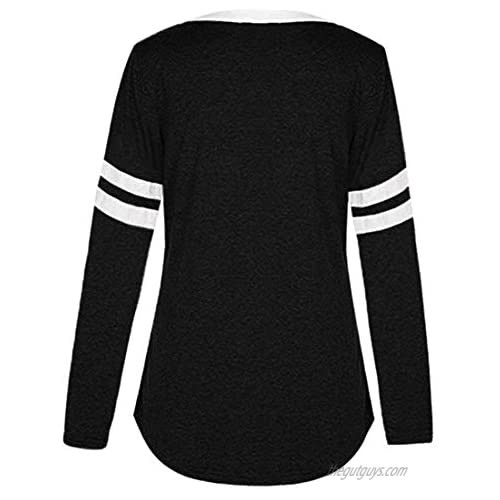 MISSLOOK Women's Color Block Shirts Baseball Tees Short Sleeve Striped Tunics Blouses Tops