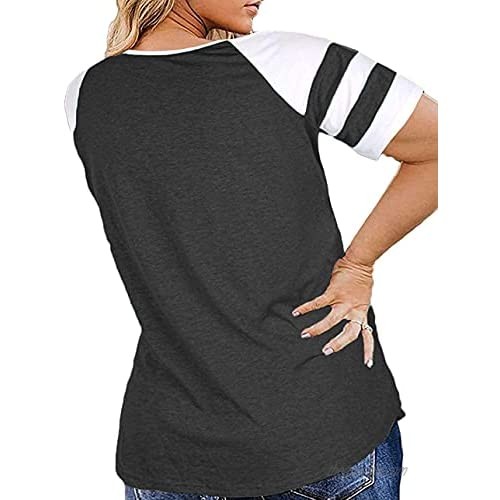 Women's Plus Size T-Shirts Short Sleeve Summer Tunic Tee Tops Casual Loose Cotton Work Blouse
