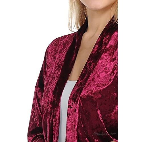 BASICO Women Fall Winter Cardigan Velvet Kimono Vest