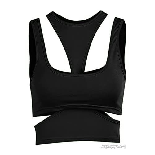 Corset Womens Casual Sleeveless Crop Tank Top Y2k Reversible sports vest Ladies Blouse Sexy Sleeveless Hollow Sports Vest