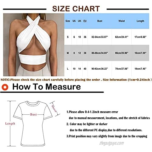 Crisscross Crop Tops for Women Sexy Halter Cut Out Vest
