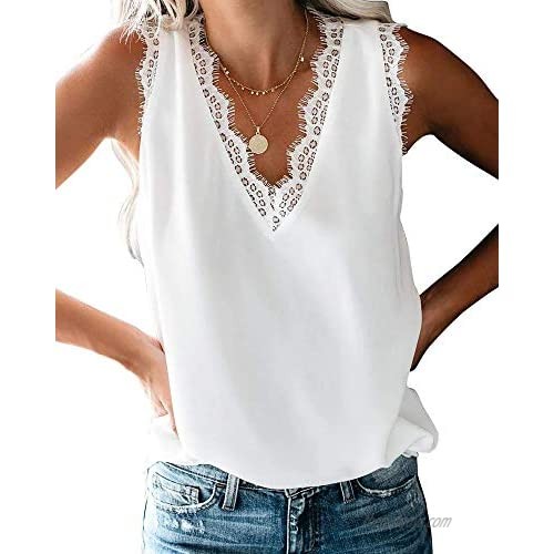 Lace Cami Tank Women Sleeveless Sexy Vest Top Plus Size Camisole Loose Shirt Strappy Blouse