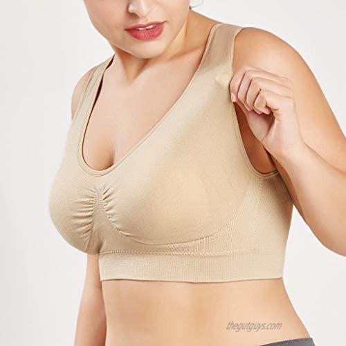 Sports Bras for Women丨Elegant Solid Ultra-Thin High Impact Workout Gym Activewear Bra丨Womens Full Bra Cup Tops Plus Size