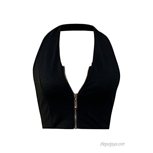Women's Sexy Cross Bandage Halter Vest Tops Hollow-Out Tube Top Beach Sleeveless Vest Slim Tank for Women