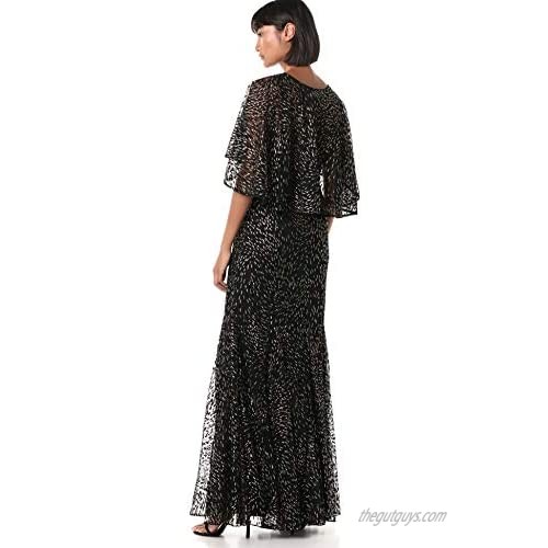 Adrianna Papell Women's Glitter Velvet Gown Set 2pcs