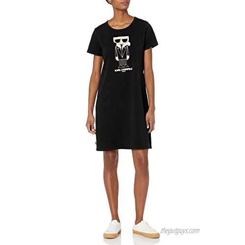 Karl Lagerfeld Paris Women's Short Sleeve Graphic T-Shirt Dress