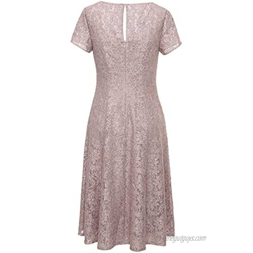 S.L. Fashions Women's Sequin Lace Fit and Flare Dress