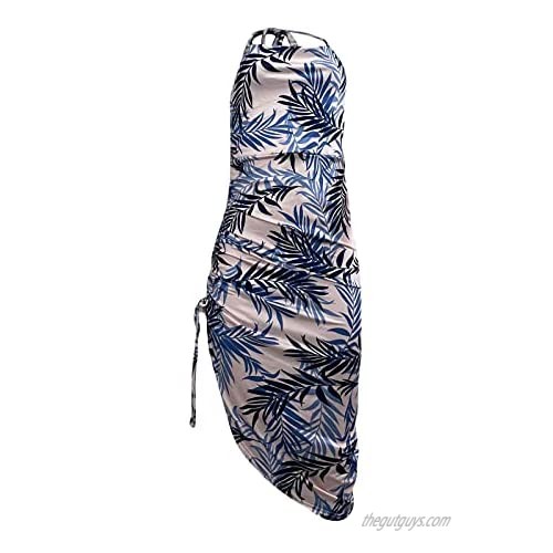 Summer Sexy Halter Bodycon Dresses for Women Fashion Casual Boho Sleeveless Slit Destrawing Club Evening Party Dress